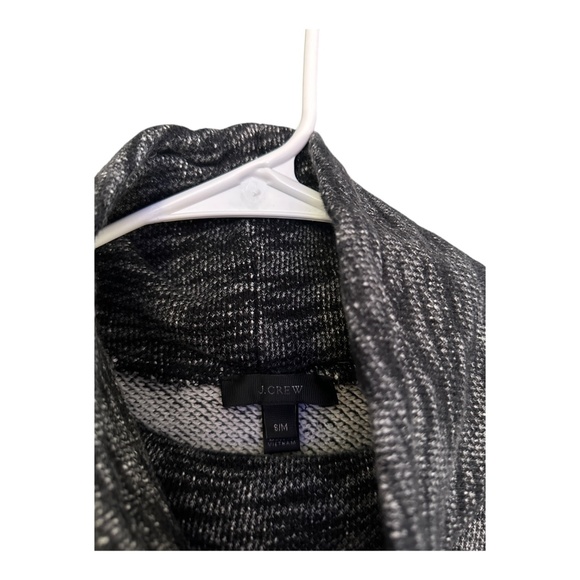 J. Crew Small / Medium Womens Cowl Neck Sweater Tunic Cotton Black Gray White - Picture 5 of 12